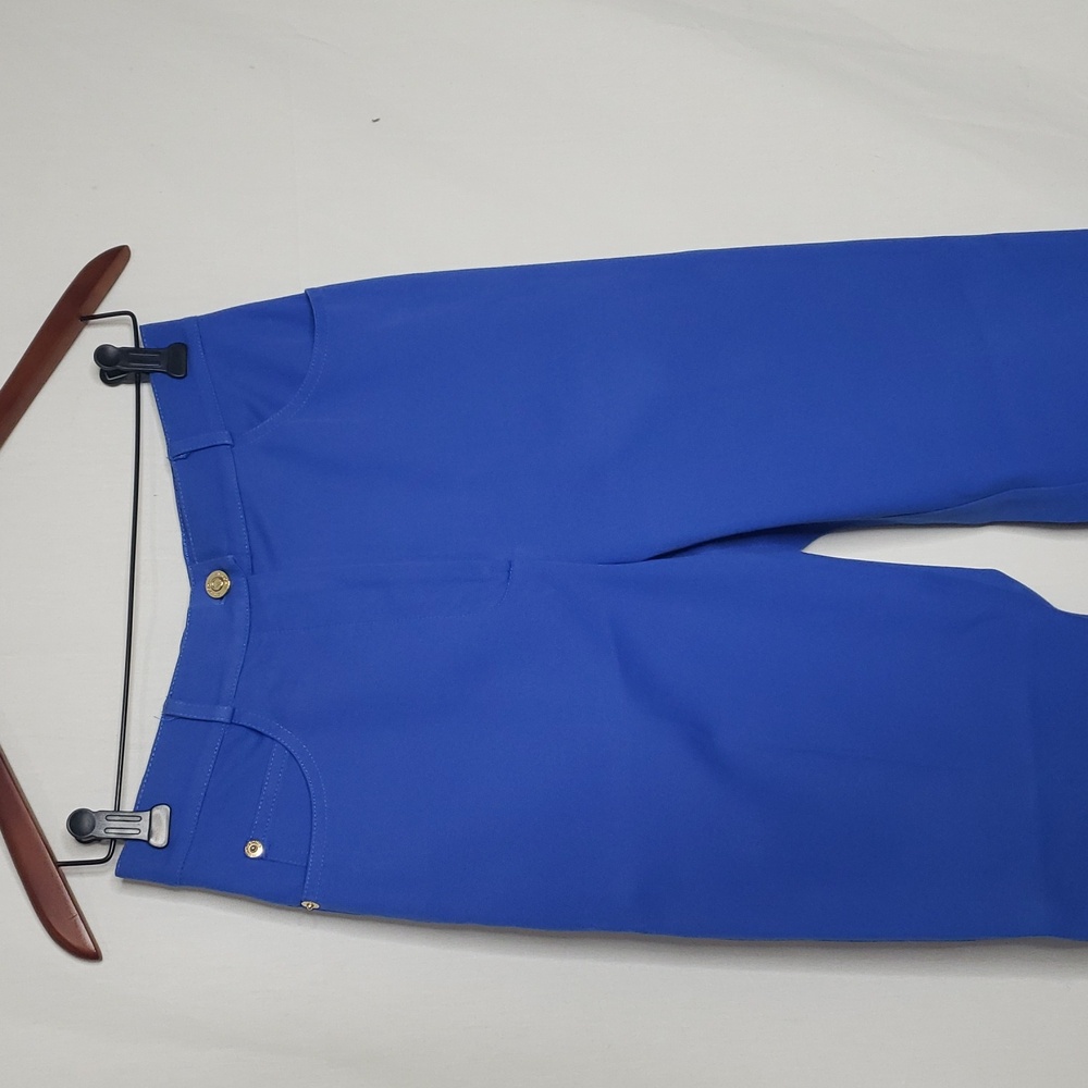 Vintage St. John Sport Womens Straigt Leg Pants Size 2 Blue Old Money 80s Career - Picture 4 of 15